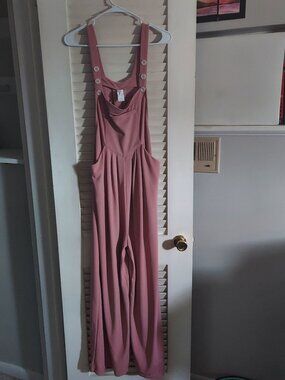 Halara Wide Leg Jumpsuit Overalls Dusty Rose Size Large